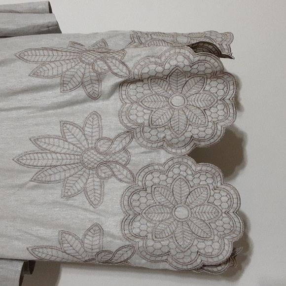 Soft Surrounding Elegant Beige Women's Open Cardigan Embroidered Boho Festival - Picture 5 of 8